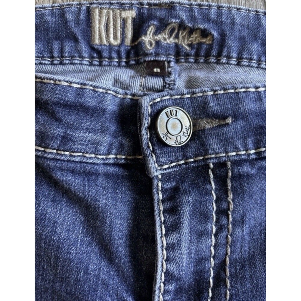 Kut From The Kloth Boot Cut Pocket Embroidered Blue Denim Jeans Women’s Size 8 - Picture 3 of 9